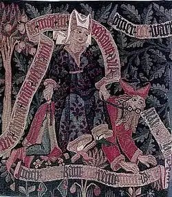 Detalle de tapiz, Basilea, década de 1470.