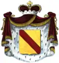 Armorial con sombrero principesco y manto