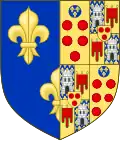 Escudo de armas de Catalina de Médici, como reina de Francia