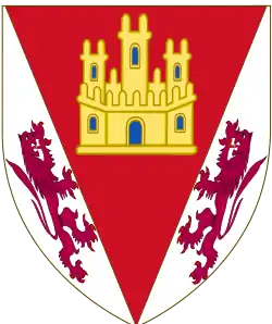Escudo de armas de Diego de Castilla, hijo ilegítimo de Pedro I de Castilla.