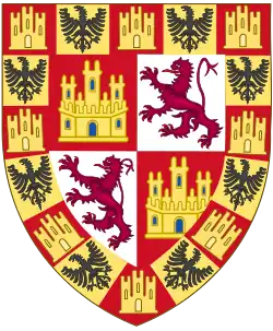 Escudo de armas de Berenguela de Castilla, hija de Fernando III de Castilla.