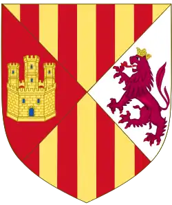 Escudo de armas de Juan de Aragón como Infante de Aragón y Duque de Peñafiel.