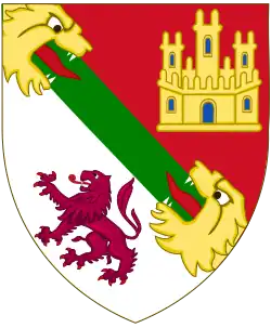 Escudo de armas de Juan de Castilla y Castro, hijo ilegítimo de Pedro I de Castilla.