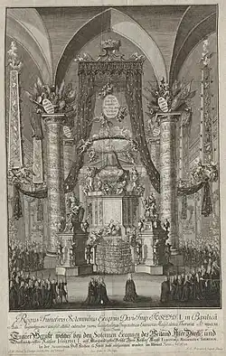 Catafalco en honor al emperador José I en la Augustinerkirche de Viena (1711).