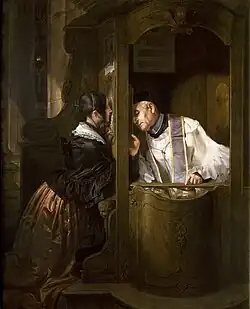 La confesión, de Giuseppe Molteni, 1838.