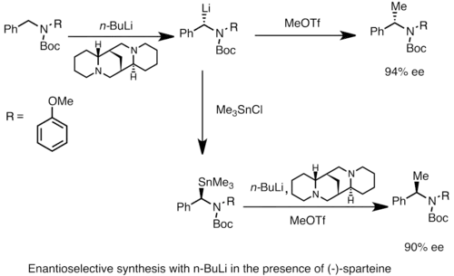 Asymmetric synthesis with nBuLi and (-)-sparteine