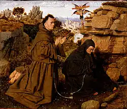 San Francisco recibe los estigmas, h. 1428-1429, Jan van Eyck
