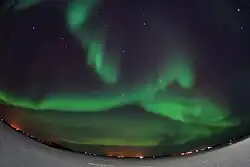 Aurora boreal en Hvolsvöllur (Islandia)