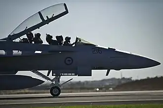 Cubierta de carlinga alargada de un F/A-18F