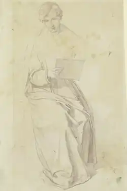 Autorretrato de cuerpo entero con una tabla de dibujo,[16]​ 28 de abril de 1843, Instituto de arte Städel (Fráncfort del Meno)