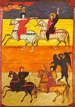 Beatus de Facundus, f°135. Los cuatro jinetes.