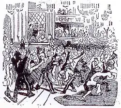 El baile de la Ópera, caricatura de Cham (1850)[11]​