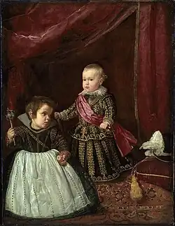 Velázquez, El príncipe Baltasar Carlos con un enano, 1631.
