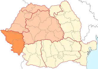 Mapa del Banato rumano.