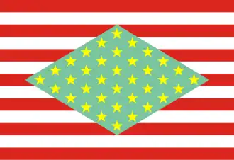 Bandera de Santa Catarina, utilizada entre el 15 de agosto de 1895 y el 10 de noviembre de 1937.