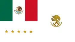 Bandera insignia para el presidente de México, para uso en buques de la Armada.