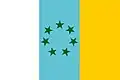 Bandera independentista canaria, donde las estrellas verdes representan el comunismo