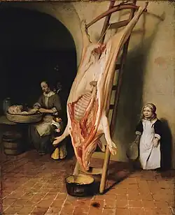 The Slaughtered Pig por Barent Fabritius, 1656.