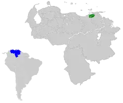 Distribución geográfica de la reinita cabecigrís.