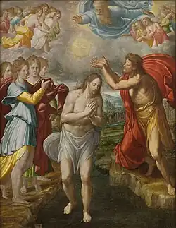 El Bautismo de Cristo, de Navarrete el Mudo, sin datar (antes de 1578).
