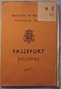 Pasaporte belga alrededor de 1940