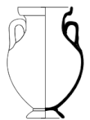 Forma del ánfora panzuda por fuera y por dentro.