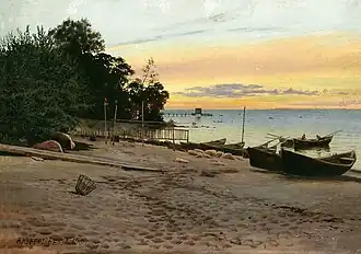 Atardecer en la playa, 1910