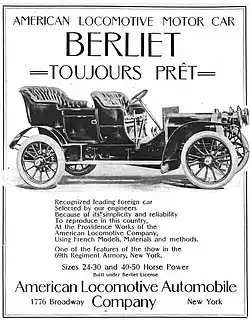 American Locomotive Automobile Company - Berliet - 1906.