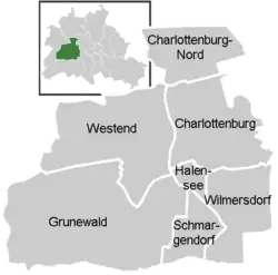 Mapa del distrito de Charlottenburg-Wilmersdorf