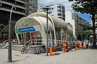 Estación de Bike Rio en la Estación Ipanema/General Osório del Metro