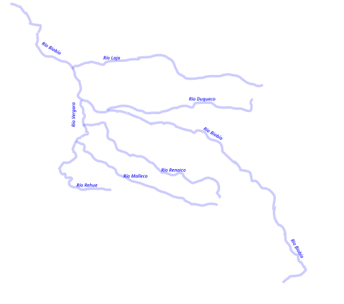Mapa de la cuenca del río Biobío.