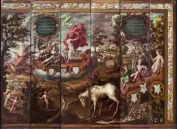 Biombo Los elementos (Tierra y Aire), Museo Franz Mayer, Ciudad de México