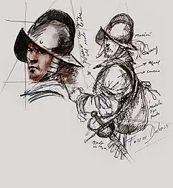 Boceto para uno de los piqueros.