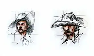 Boceto para dos personajes.