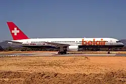 Boeing 757-200 de Belair en el aeropuerto de Faro (2002)