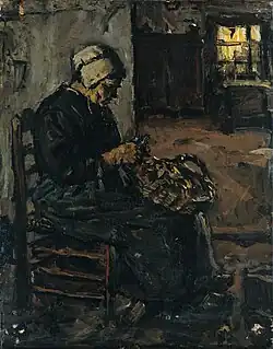 Boerenvrouw aardappels schillend, 1922