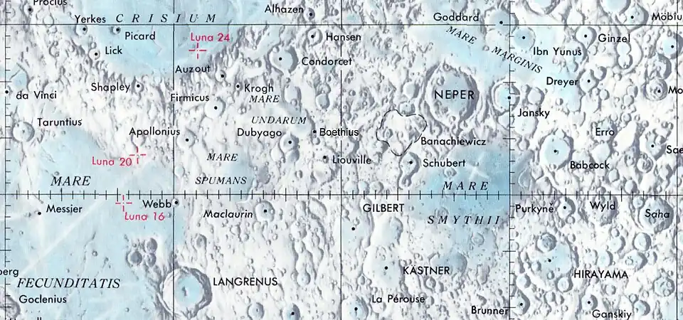 Localización de Boethius (centro de la imagen)