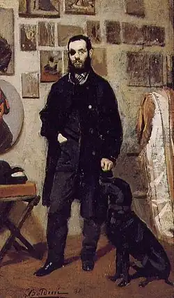 Retrato de Giuseppe Abbati por Giovanni Boldini, 1865.