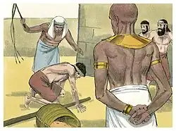 Los egipcios hicieron miserable la vida de los israelitas con trabajos forzados. (Ilustración de 1984 de Jim Padgett, cortesía de Distant Shores Media/Sweet Publishing)