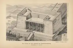 Pintura de un templo del valle egipcio.