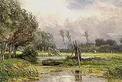 Paisaje con algunas vacas