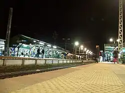 Andén 2 de la Estación Bosques de noche.