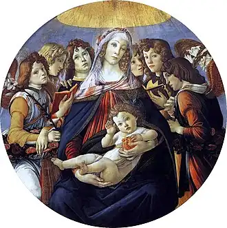 Sandro Botticelli: Simonetta Vespucci en Madonna della Melagrana o Virgen de la Granada.