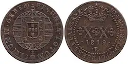 20 reales 1819, rey Juan VI