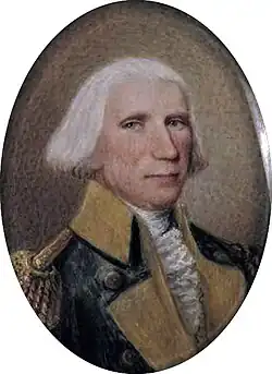 Retrato del Brigadier General Elias Dayton mirando de frente aunque levemente torcido