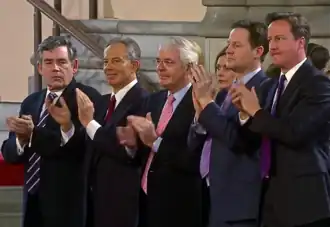 Varios ocupantes del cargo de primer ministro británico.