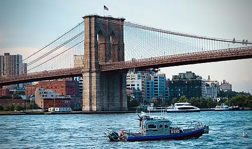 Atirantado en forma de abanico del puente de Brooklyn