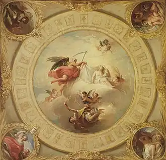El tiempo descubriendo la verdad (1765). Boceto para la decoración del techo de las habitaciones del Príncipe de Asturias en el Palacio Real de Madrid. Museo de Brooklyn.[2]​