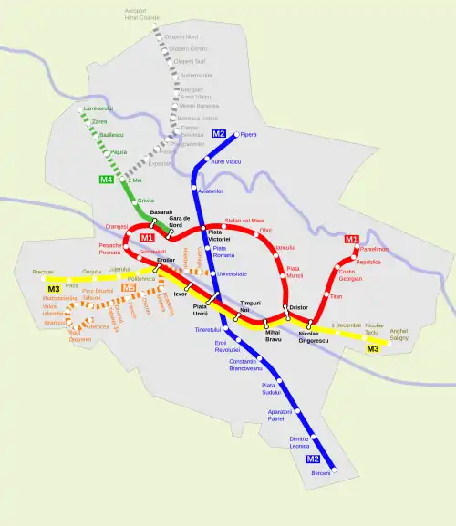 Bucharest Metro Map