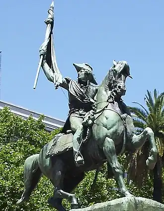 Monumento ecuestre al General Manuel Belgrano, de Louis-Robert Carrier-Belleuse (1872).